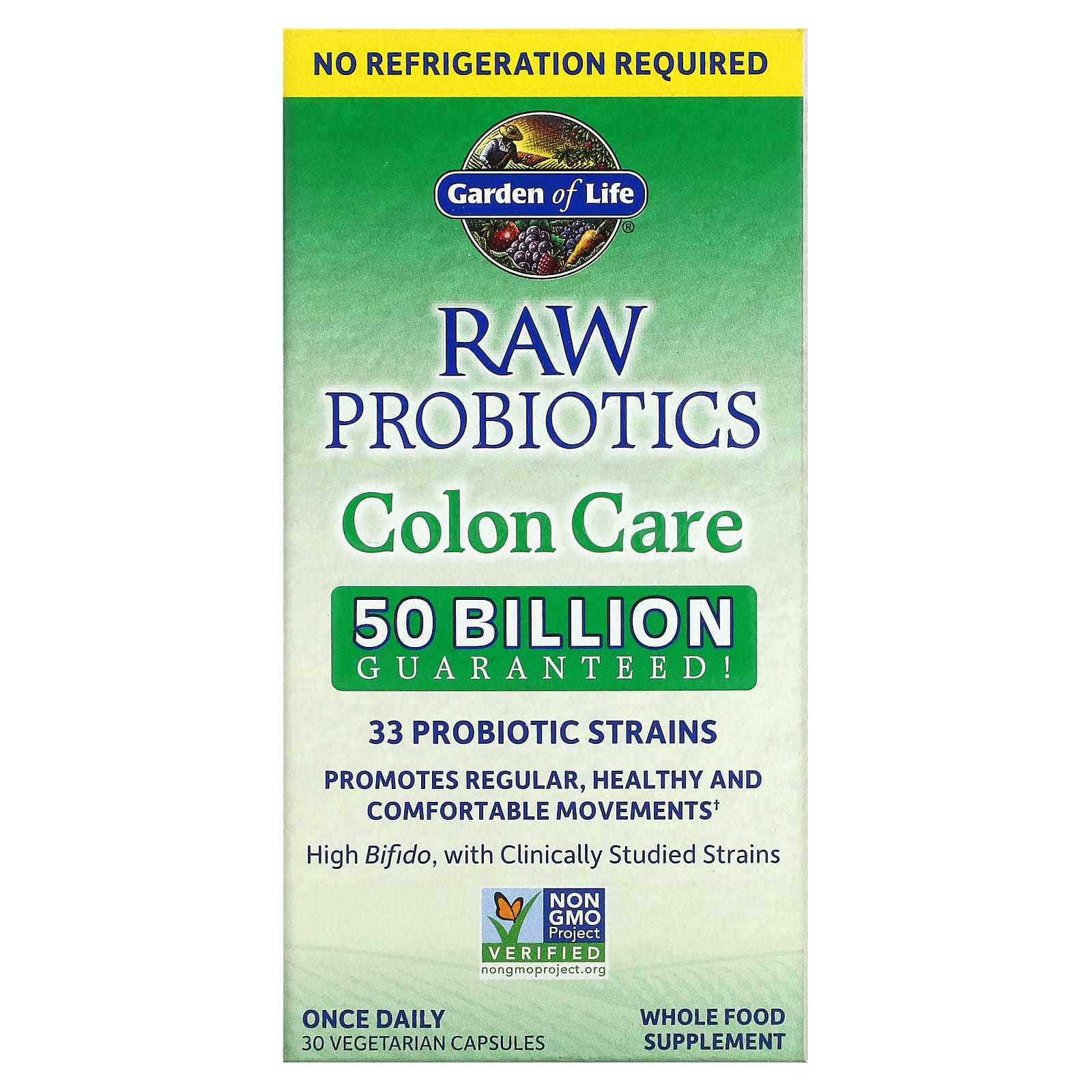 Garden of Life, Raw Probiotics Colon Care Shelf, 30 Vegetarian Capsules UPC 658010123327 | HiLife Vitamins